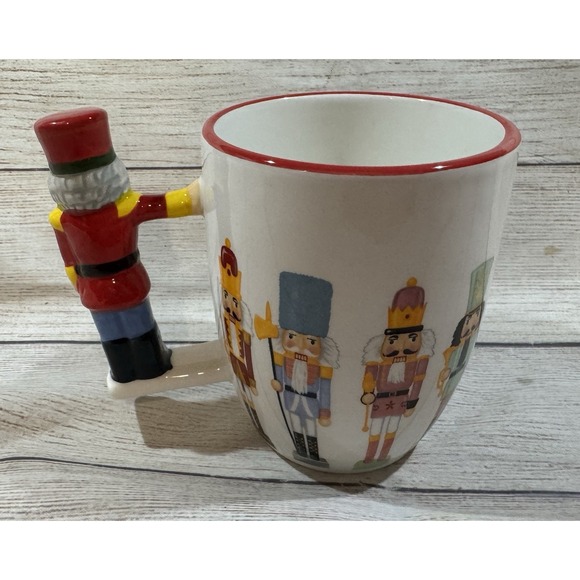 World Market Coffee Cup Mug Nutcracker 3D Figural Handle Excellent Condition - Picture 3 of 5